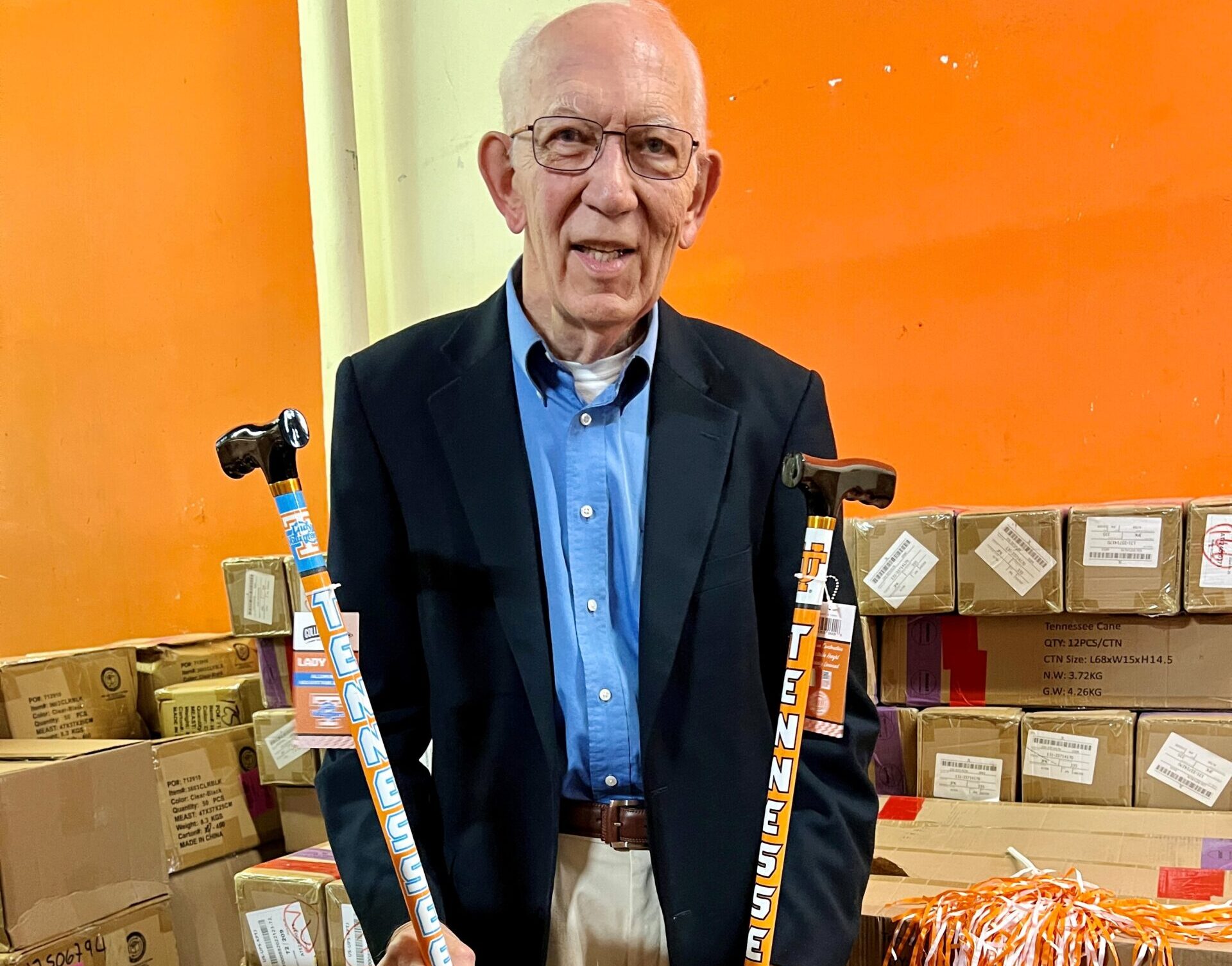 Featured image for “New way to stand up for Tennessee: Local businessman produces first collegiate-branded Vols and Lady Vols walking canes”