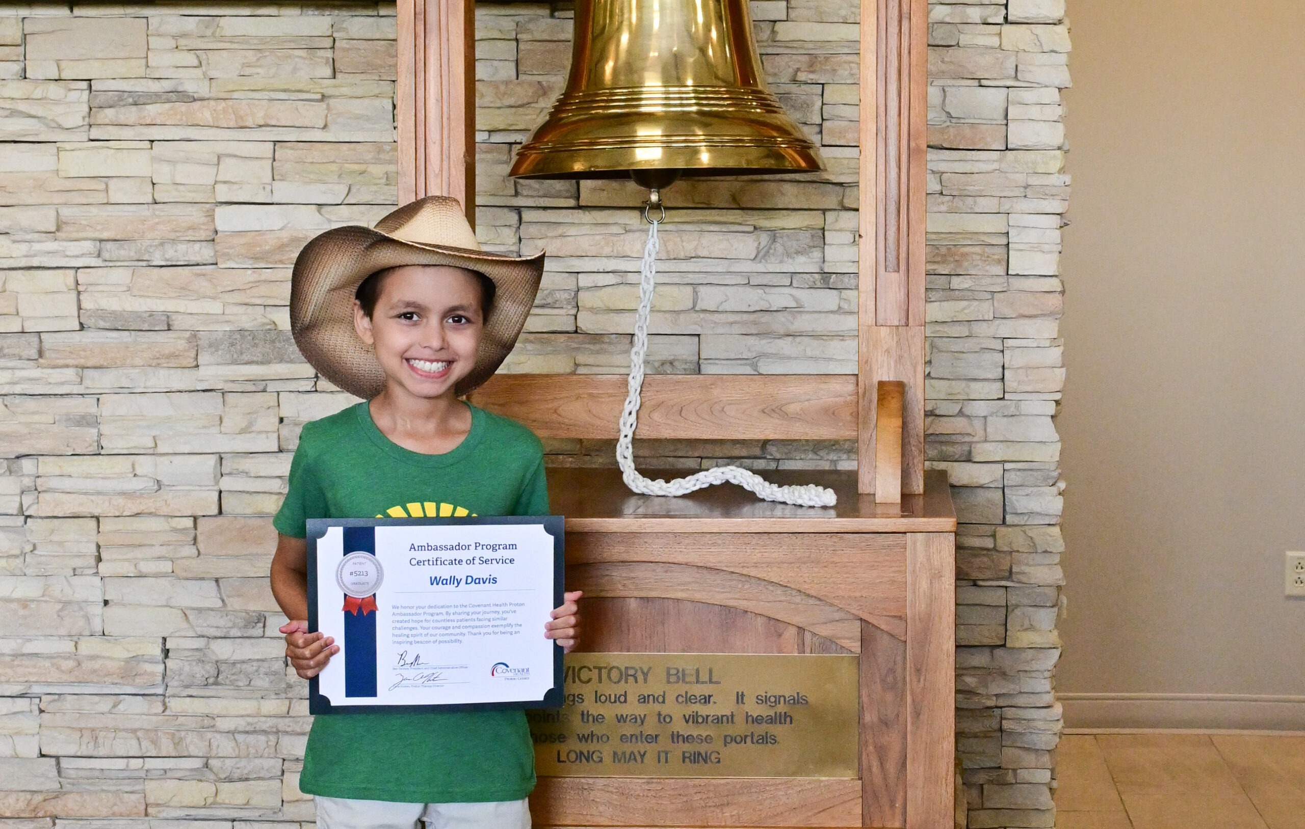 Featured image for “Covenant Health recognizes 9-year-old brain cancer survivor as youngest Proton Center ambassador”
